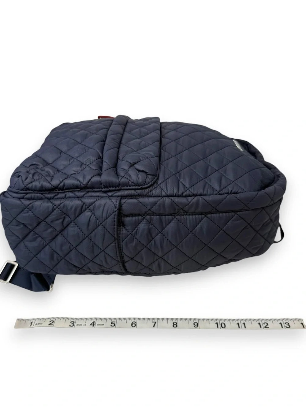 MZ Wallace City Backpack Navy Blue Zippered Quilt Women’s